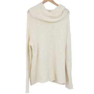 MUMU Mellow Off White Cream Sweater Cowl Neck Tunic Size Medium M
